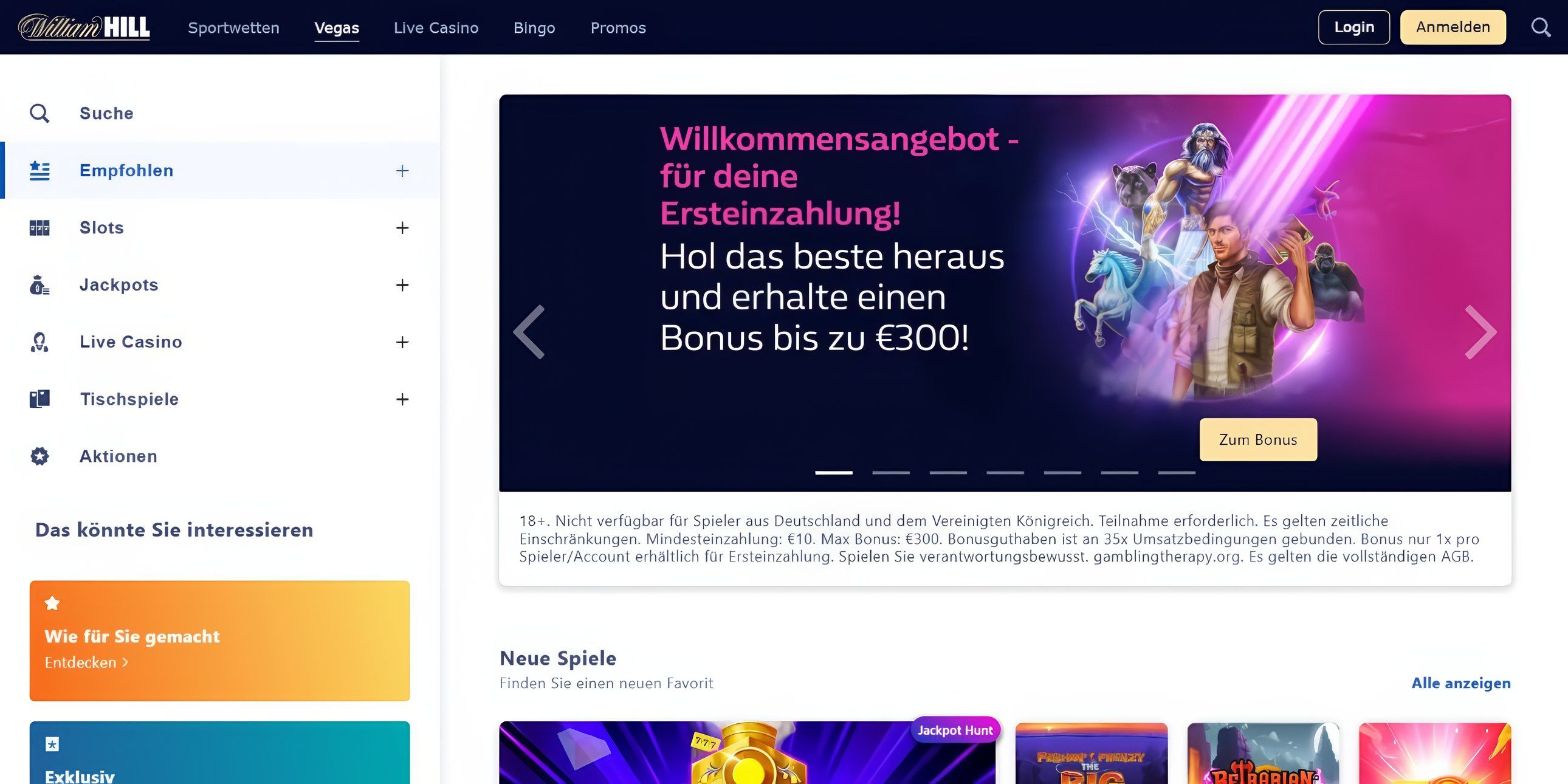 WilliamHill desktop screenshot 1